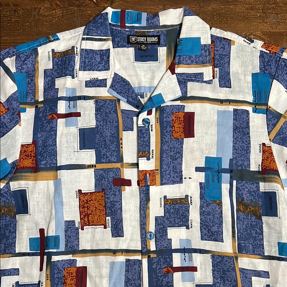 Stacy Adams Men's Multicolor Geometric Print Shirt